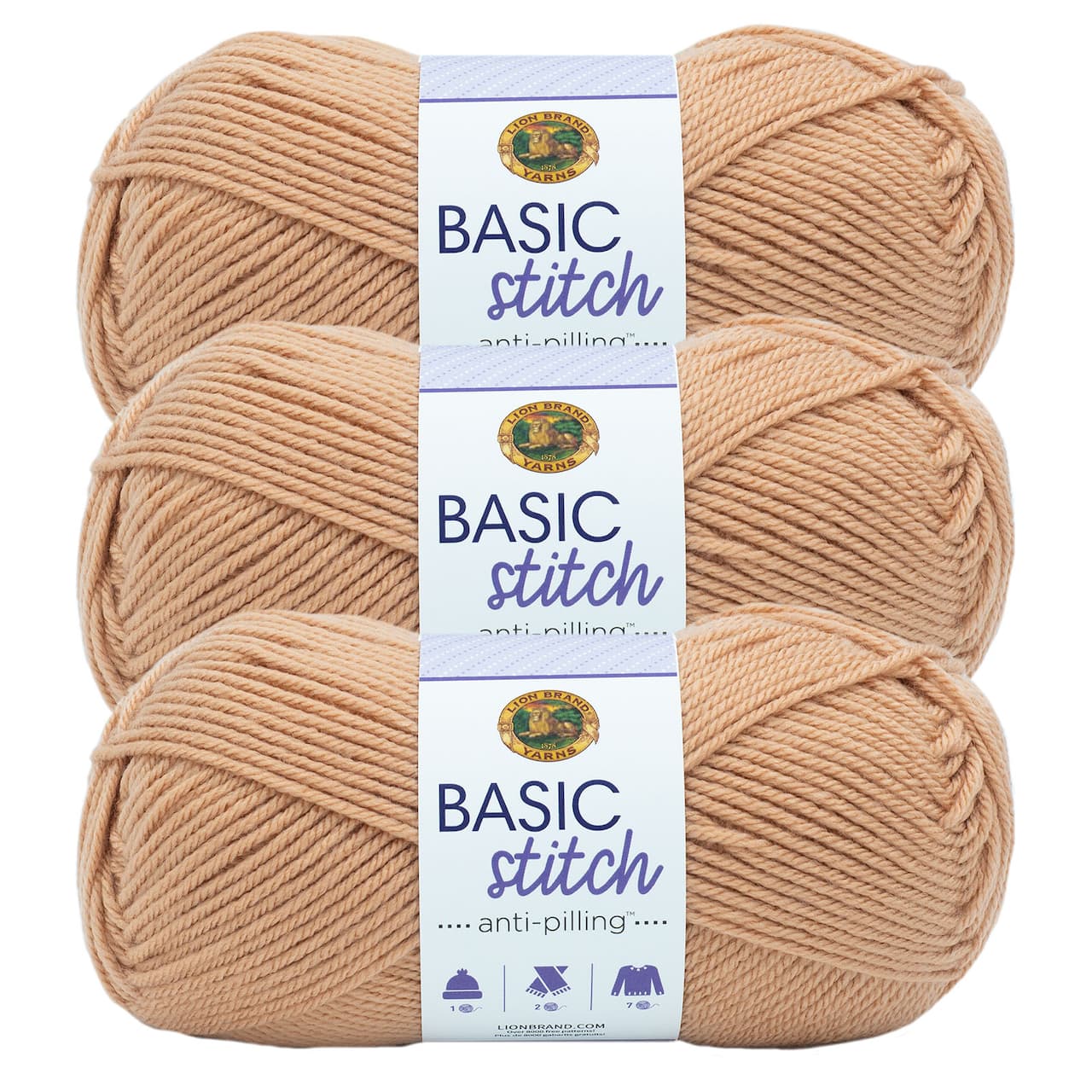 3 Pack Lion Brand® Basic Stitch Anti Pilling™ Yarn